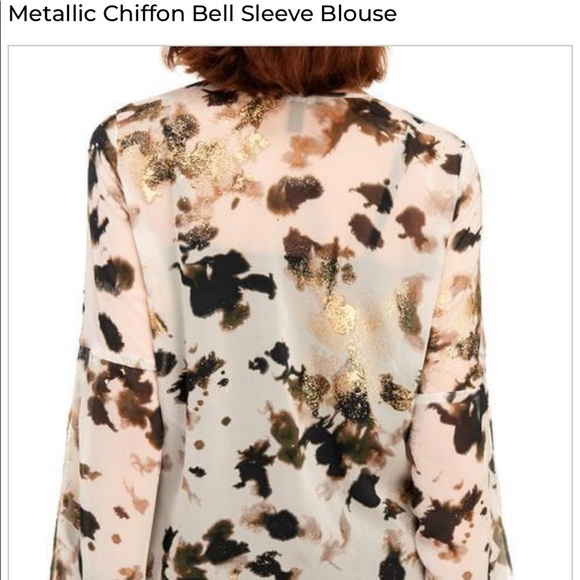 KENNETH COLE NEW YORK
Metallic Chiffon Blouse - Picture 3 of 4
